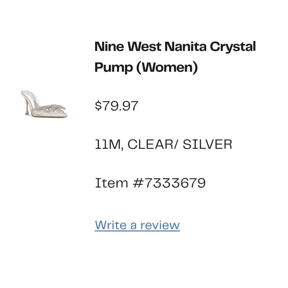 Nine West Silver NANITA Crystal Embellished Heels 11M  BRAND NEW, Box Included